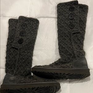 UGG Charcoal Button-Up Winter Boots